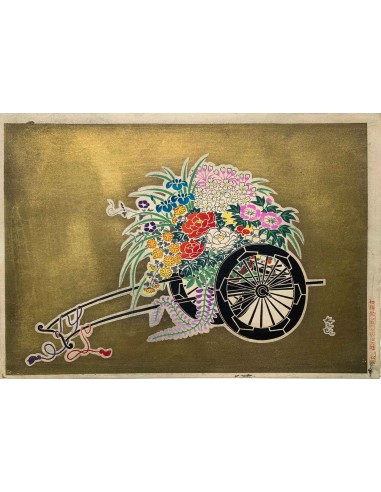 Estampe Japonaise de Tasaburo Takahashi | Chariot à fleurs n°1 - Printemps france