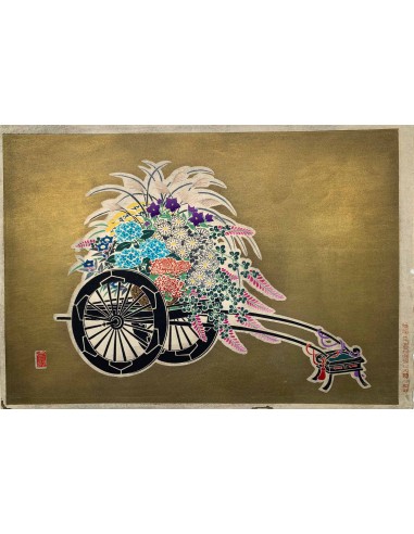 Estampe Japonaise de Tasaburo Takahashi | Chariot à fleurs n°2 - Eté le concept de la Pate a emporter 