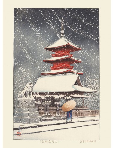 Le Temple Toshogu sous la Neige de Hasui Kawase | Reproduction Fine Art Les êtres humains sont 