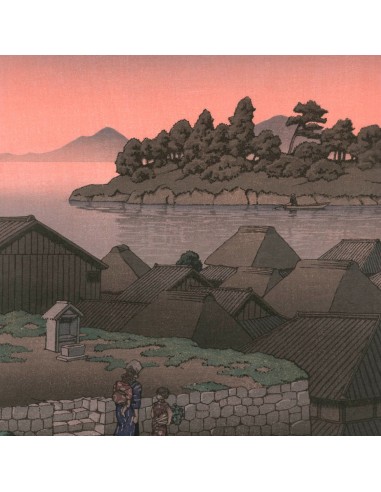 Coucher de Soleil sur Amakusa Honryo de Hasui Kawase | Reproduction Fine Art de la marque