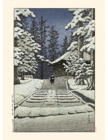 Neige sur le Konjikido de Hasui Kawase | Reproduction Fine Art du meilleur 