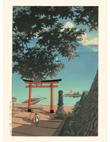 Temple Chuzen à Utagahama de Hasui Kawase | Reproduction Fine Art basket pas cher