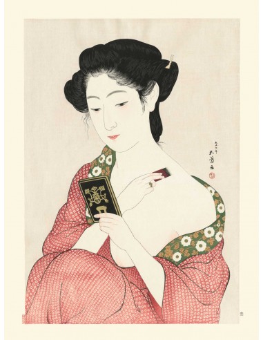 Femme s’appliquant son maquillage de Goyo Hashiguchi | Reproduction Fine Art acheter