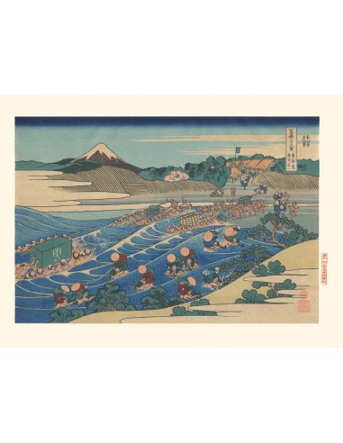 Le Fuji depuis Kanaya de Hokusai | Reproduction Fine Art rembourrage situé sous