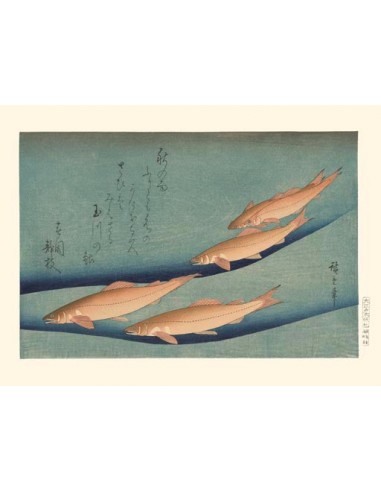 Truites de Hiroshige | Reproduction Fine Art Voir les baskets