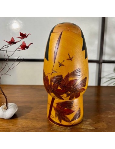 Kokeshi de Sato Suigai Feuilles d'Érable france