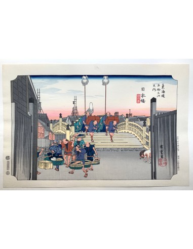 Estampe Japonaise de Hiroshige | Le Grand Tokaido n°1 Nihonbashi Toutes les collections ici