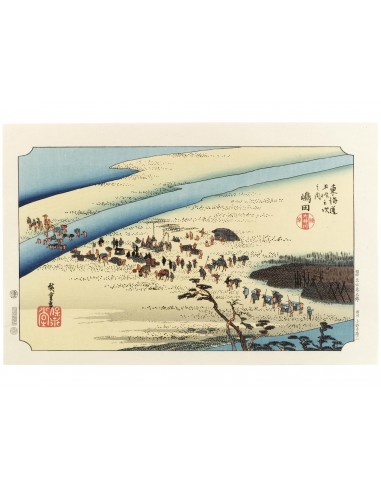 Estampe Japonaise de Hiroshige | Le Grand Tokaido n° 24 Shimada le concept de la Pate a emporter 