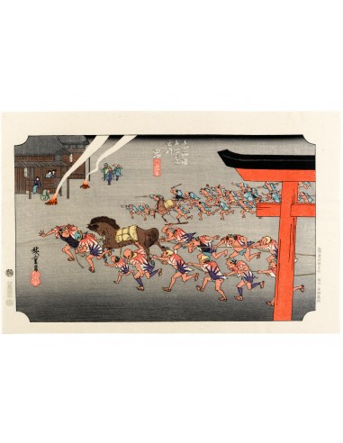 Estampe Japonaise de Hiroshige | Le Grand Tokaido n°42 Miya votre