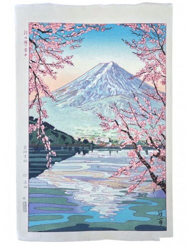 Estampe Japonaise de Okada Koichi | Mont Fuji vu du lac Kawaguchi vente chaude votre 