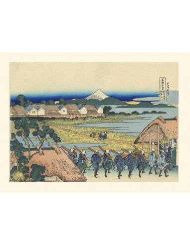 Le Mont Fuji vu du quartier de plaisir de Senju de Hokusai | Reproduction Fine Art meilleur choix