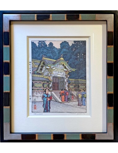 Estampe Japonaise Encadrée de Yoshida Toshi | Okaramon, porte du Temple Toshogu à Nikko les ctes