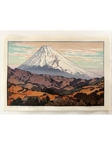 Estampe Japonaise de Yoshida Toshi | Le Mont Fuji vu de Nagaoka en Hiver Economisez 