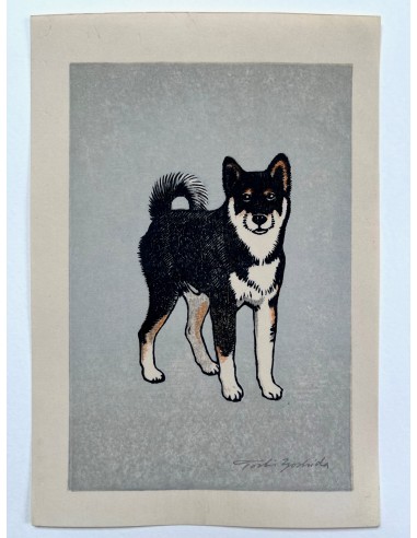 Estampe Japonaise de Yoshida Toshi | Chien Shiba-Inu soldes