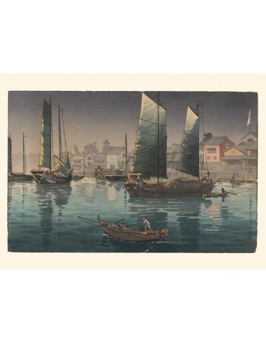 La baie d'Akashi de Koitsu | Reproduction Fine Art hantent personnes