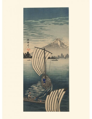 Voiliers et Mont Fuji de Shotei | Reproduction Fine Art france