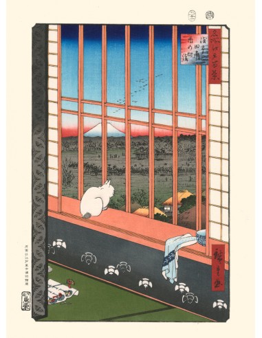 Chat à la fenêtre de Hiroshige | Reproduction Fine Art sur le site 