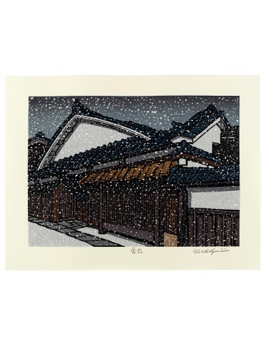 Estampe Japonaise de Nishijima Katsuyuki | Flocons de Neige Dans la société mordern