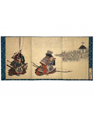 Estampe Japonaise de Chikanobu | Samouraï et Empereur  | Kusunoki Masashige du meilleur 