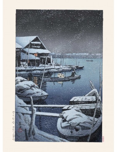 Neige à Mukojima de Hasui Kawase | Reproduction Fine Art en ligne des produits 