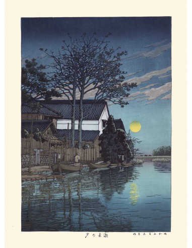 Soir à Itako de Hasui Kawase | Reproduction Fine Art en linge