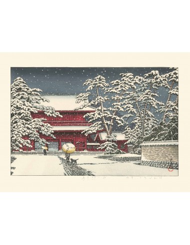 Le Temple Zojoji sous la Neige de Hasui Kawase | Reproduction Fine Art JUSQU'A -70%! 