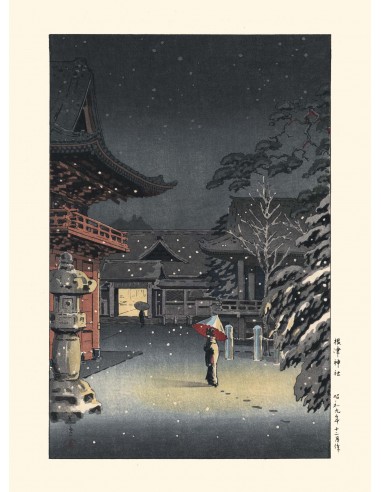 Neige au Sanctuaire de Nezu de Koitsu | Reproduction Fine Art 2023