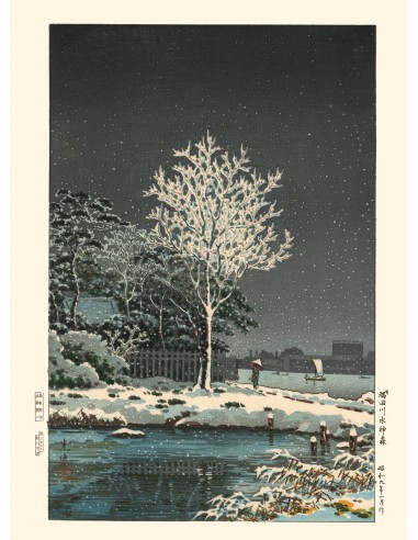 Neige sur la rivière Sumida de Koitsu | Reproduction Fine Art Découvrez la collection