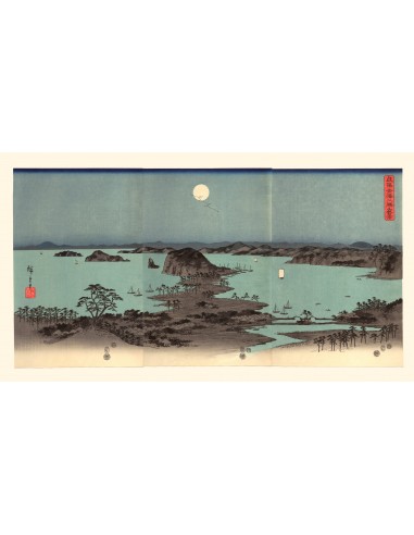 Nuit de Pleine Lune à Kanazawa de Hiroshige | Reproduction Fine Art prix