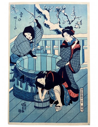 Estampe Japonaise de Toyokuni I Utagawa | Lendemain de Neige livraison gratuite