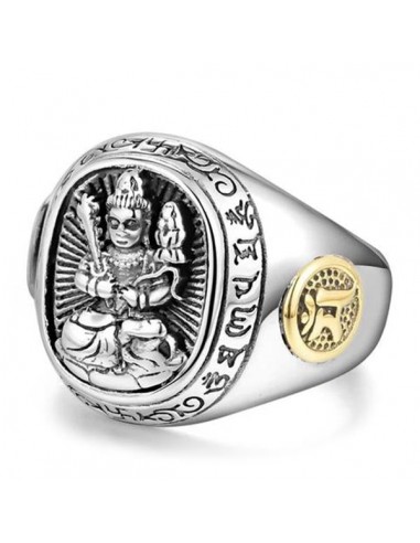 Bague Bouddha avec Divinité en Méditation (Argent) est présent 