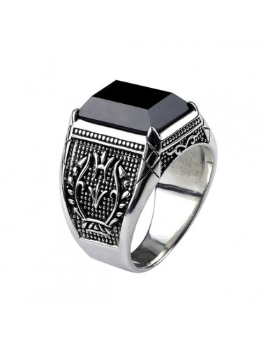 Bague Bouddha et la pierre d'Onyx (Argent) la chaussure