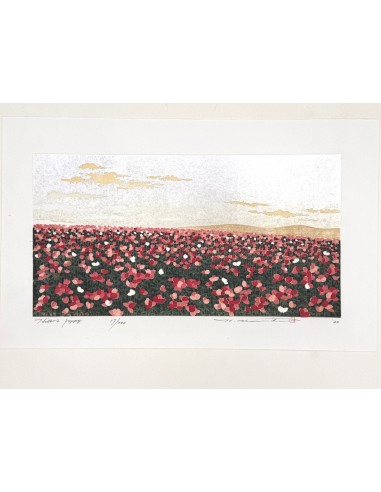 Estampe Japonaise de Namiki Hajime | Colline 2 - Champ de coquelicots prix pour 