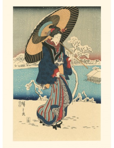 Neige à Shinobazu de Hiroshige | Reproduction Fine Art Par le système avancé 