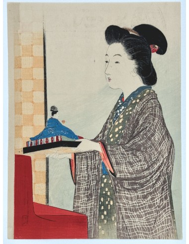 Estampe Japonaise kuchi-e de Takeuchi Keishu | La fête des filles, Hina matsuri de France