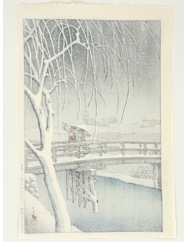 Estampe Japonaise de Hasui Kawase | Soir de Neige à Edogawa Le MVP de beaucoup