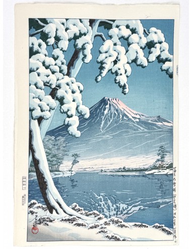 Estampe Japonaise de Hasui Kawase | Le Mont Fuji sous la neige de technologie