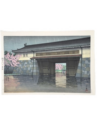 Estampe Japonaise de Hasui Kawase | Pluie de printemps au Palais impérial du meilleur 