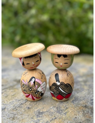 Couple de Poupées Kokeshi | L'Empereur et Impératrice shop