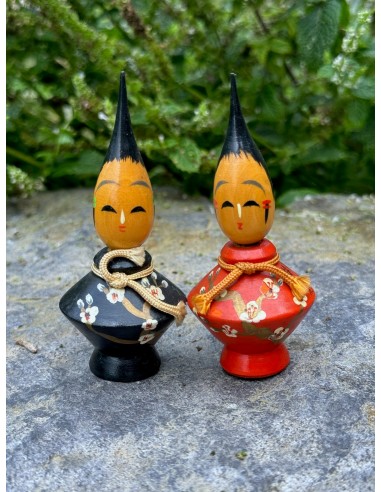 Couple de poupées Kokeshi artisanales l Kokeshi pinceau paiement sécurisé