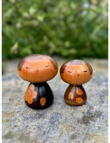 Couple de poupées Kokeshi Vintage |  Fleurs de Cerisier Par le système avancé 