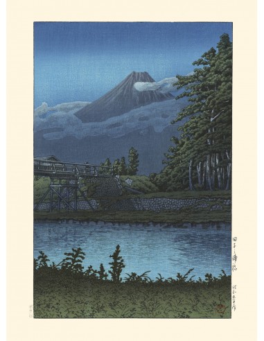 Le Mont Fuji vu du pont de Tago No Ura de Hasui Kawase | Reproduction Fine Art pour bénéficier 