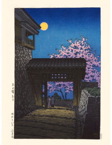 Pleine lune au chateau de Matsuyama de Hasui Kawase | Reproduction Fine Art l'évolution des habitudes 