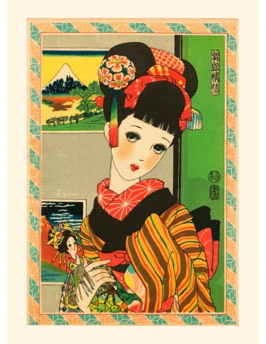 Jeune fille à la poupée de Junichi Nakahara |  Reproduction Fine Art store