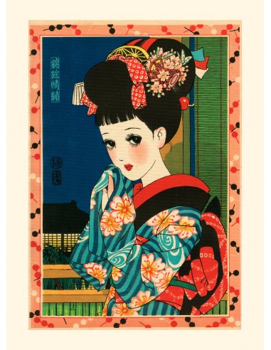 Jeune fille le soir de Junichi Nakahara |  Reproduction Fine Art d'Europe débarque