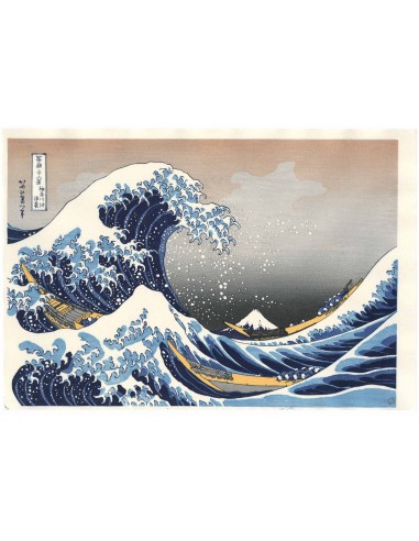 Estampe Japonaise de Hokusai | La Grande Vague de Kanagawa en linge