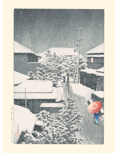 Neige à Daichi de Hasui Kawase | Reproduction Fine Art prix