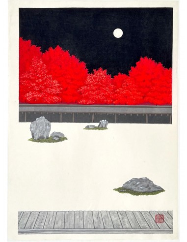 Estampe Japonaise de Teruhide Kato | Jardin du Ryoan-ji à l'automne Découvrez la collection