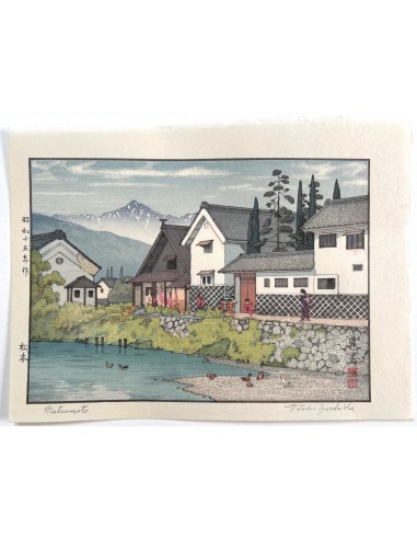 Estampe Japonaise de Yoshida Toshi | Le Village de Matsumoto en stock