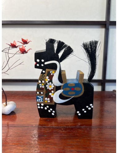 Cheval Yawata Uma Traditionnel Noir 15cm | Artisanat Japonais ouvre sa boutique